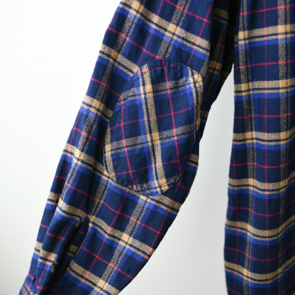 Pendleton Flannel Shirt Mens XL Blue Cotton RA509 Cascade Elbow Patch - Picture 5 of 9